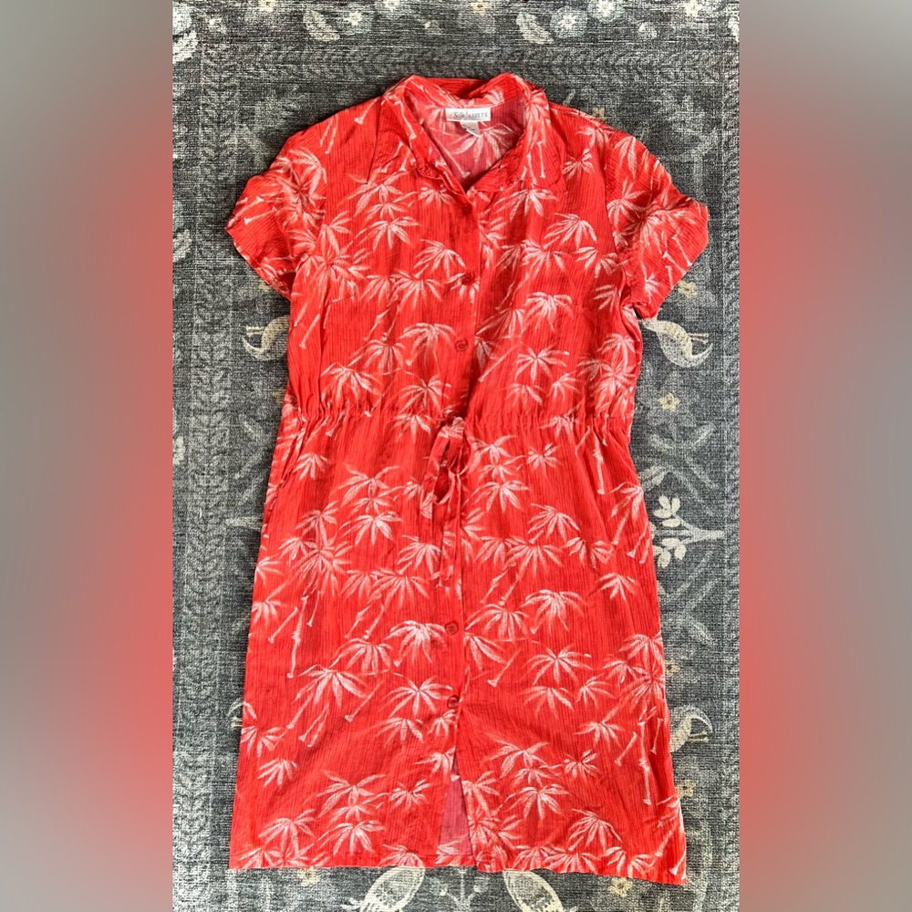 Diane von Furstenberg Silk Tropical tie waist Midi Length Dress
